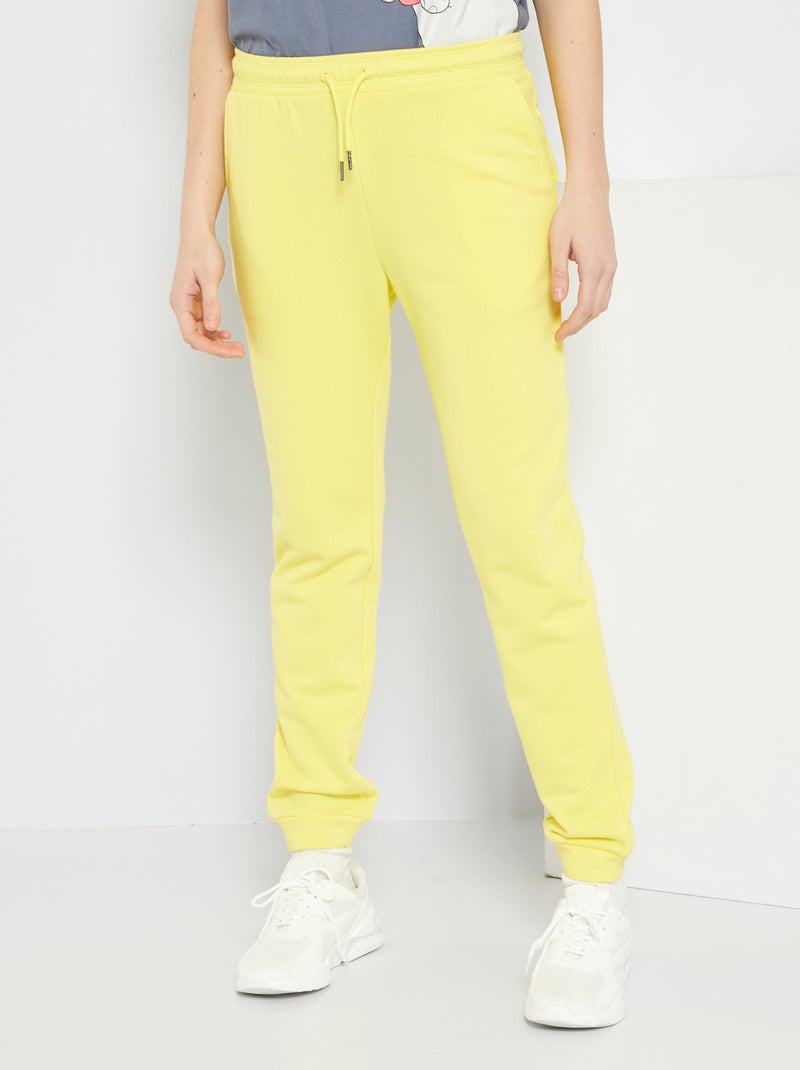 Pantalon jogging en molleton jaune - Kiabi