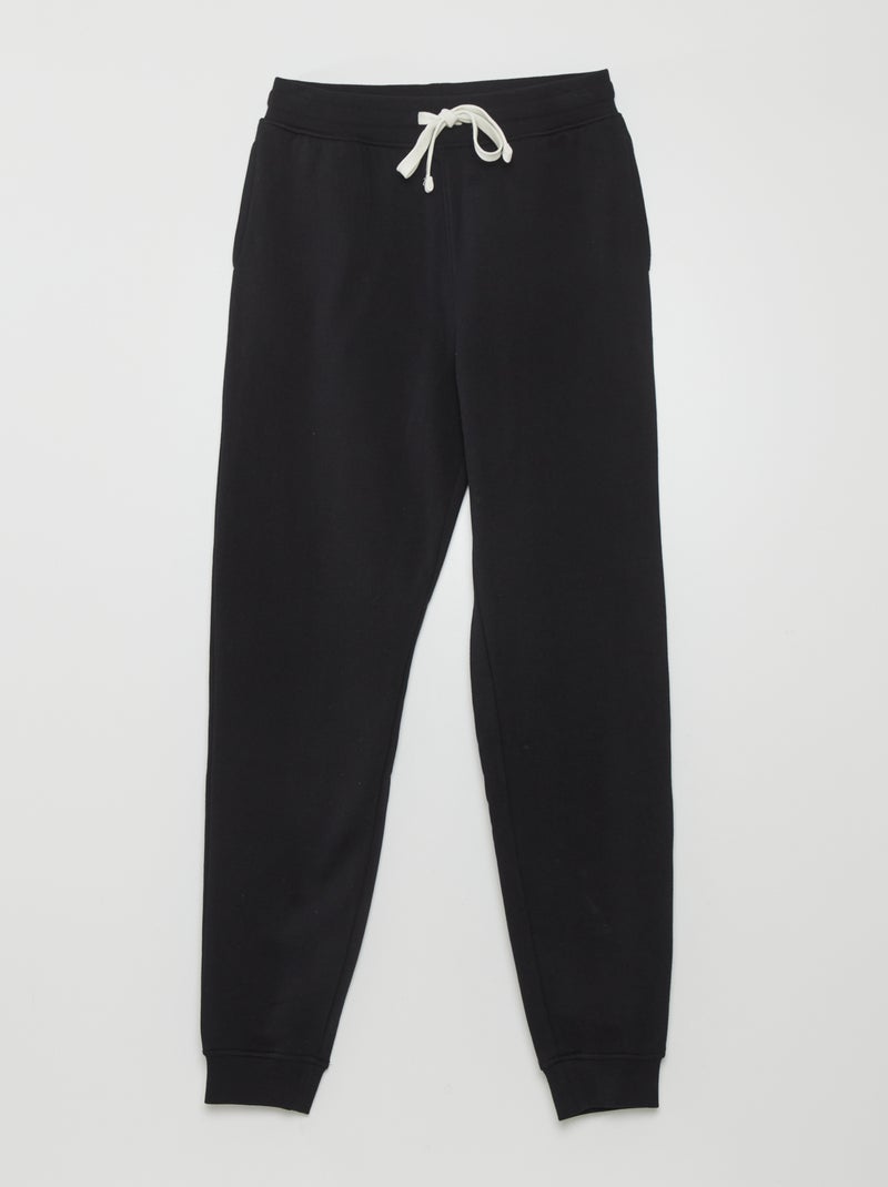 Pantalon jogging en molleton noir - Kiabi