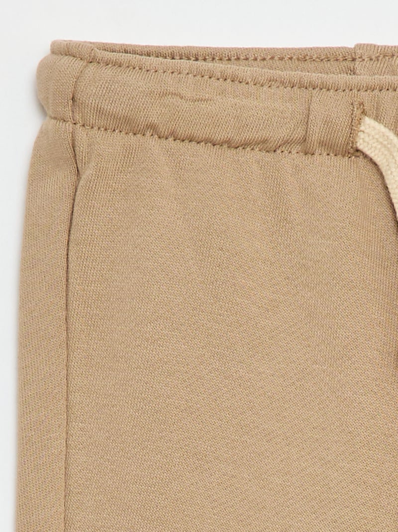 Pantalon jogging en molleton non gratté Beige - Kiabi
