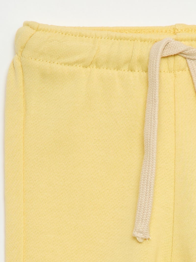 Pantalon jogging en molleton non gratté Jaune - Kiabi