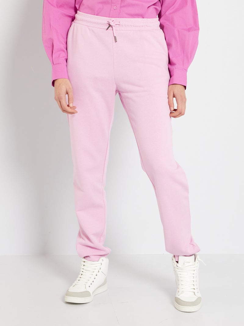 Pantalon jogging en molleton rose pastel - Kiabi