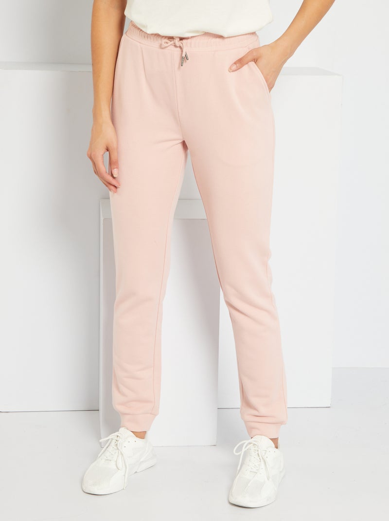 Pantalon jogging en molleton rose - Kiabi