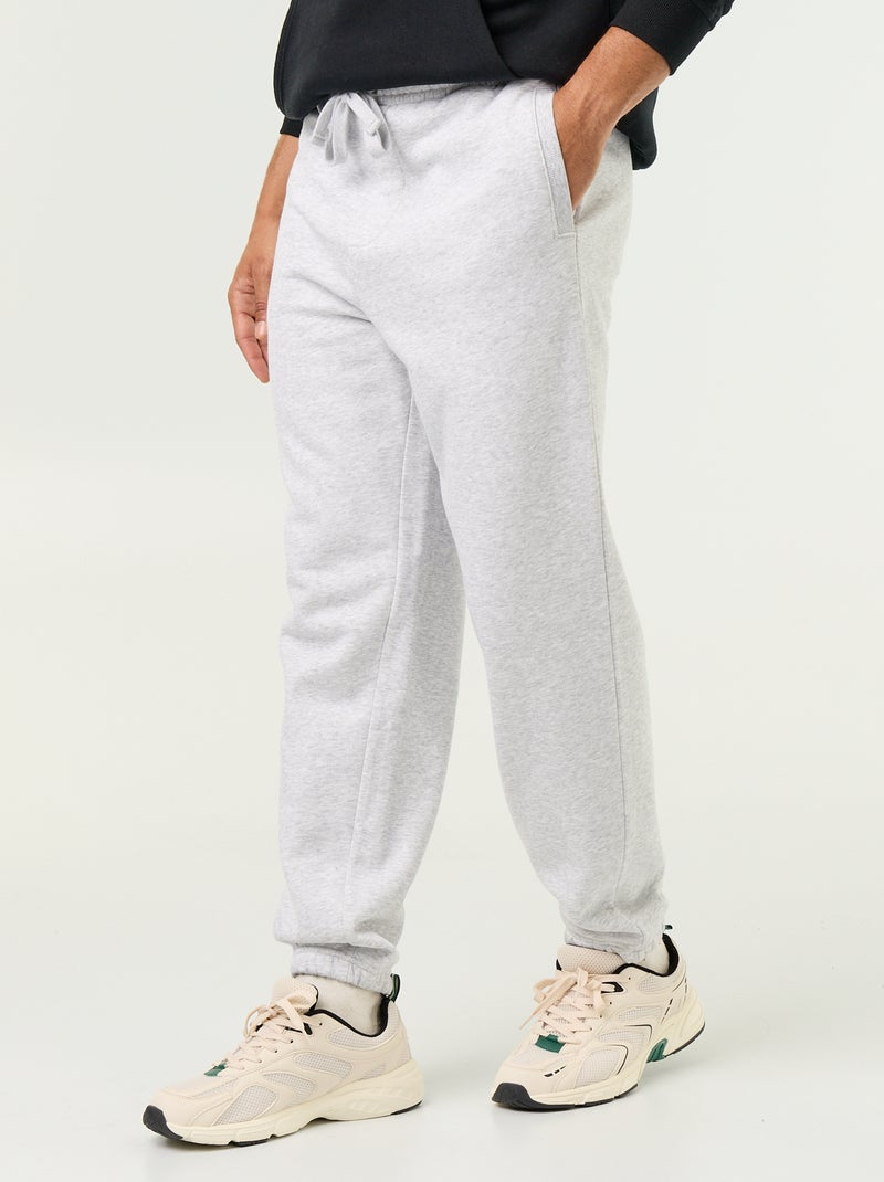 Pantalon jogging en molleton uni Gris - Kiabi