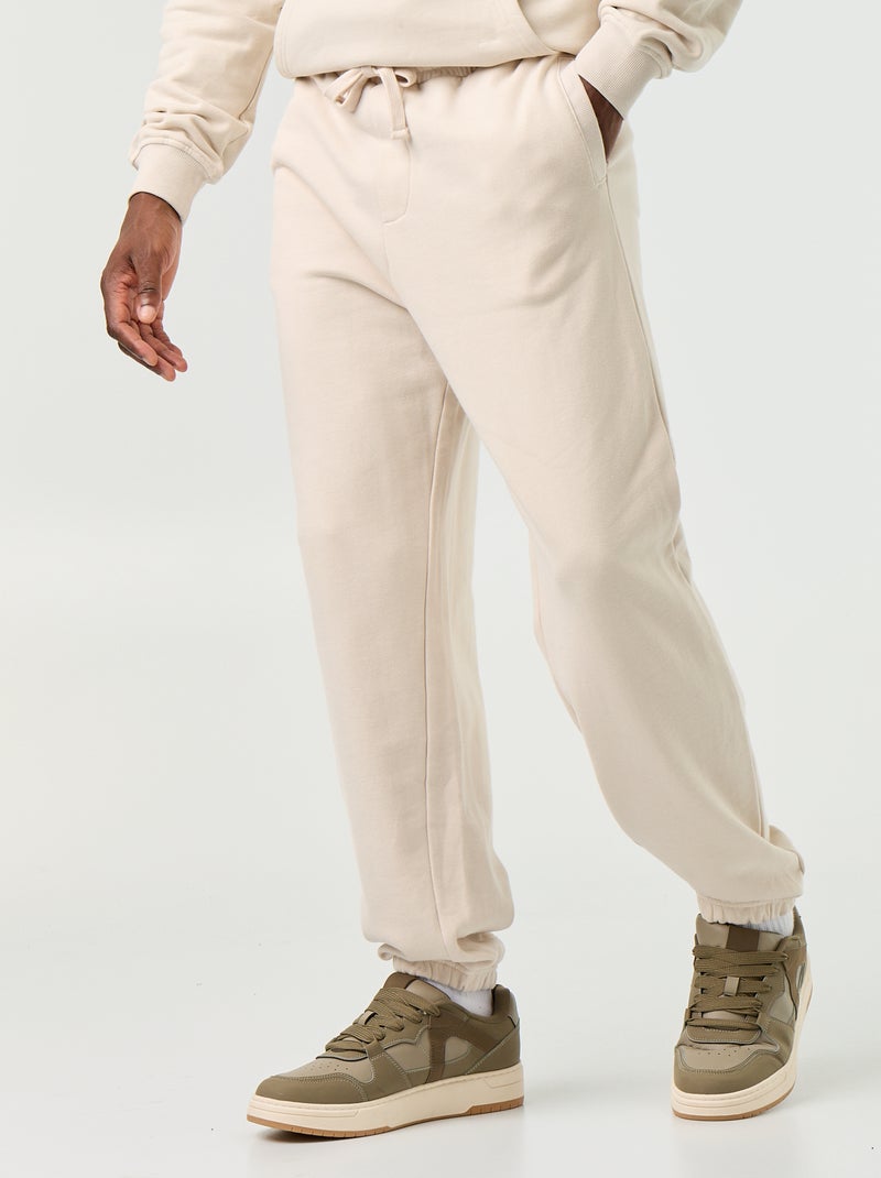 Pantalon jogging en molleton uni Gris - Kiabi
