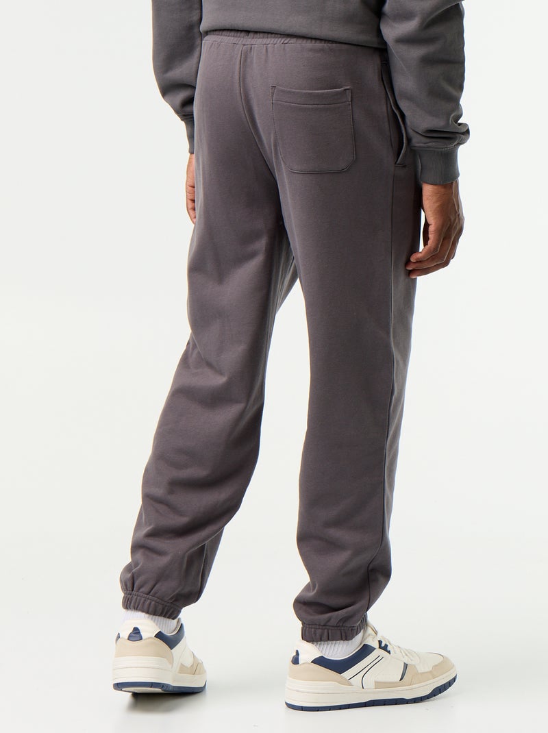 Pantalon jogging en molleton uni Gris - Kiabi