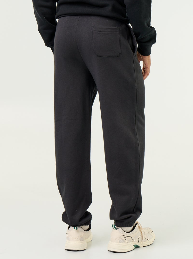 Pantalon jogging en molleton uni Noir - Kiabi