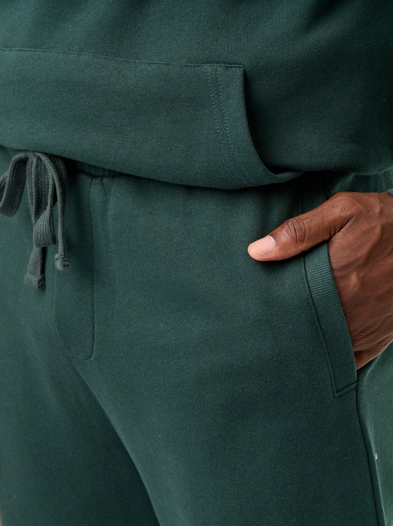 Pantalon jogging en molleton uni Vert - Kiabi
