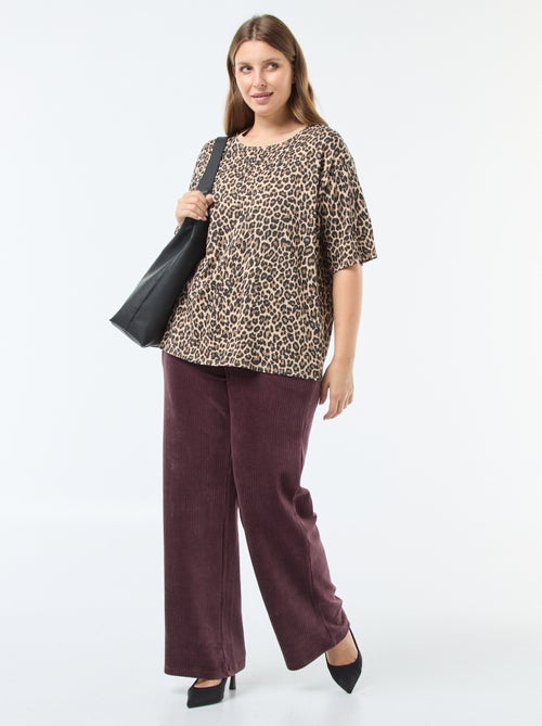 Pantalon jogging en velours côtelé - Kiabi