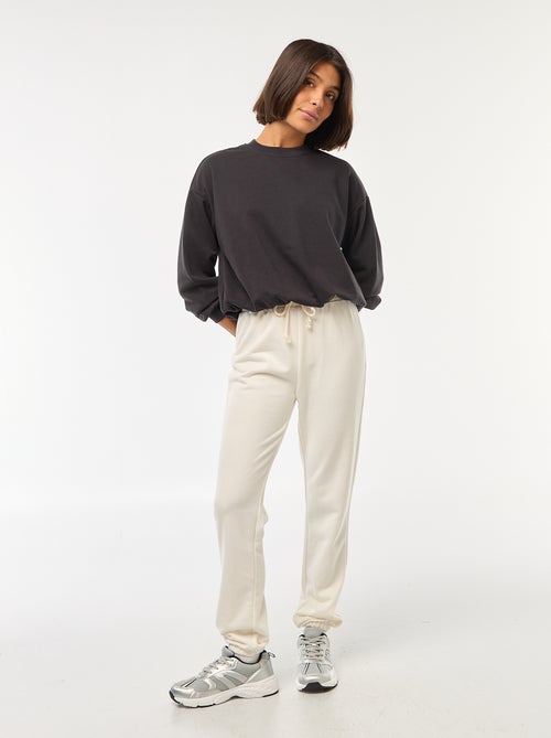 Pantalon jogging femme French terry - Kiabi