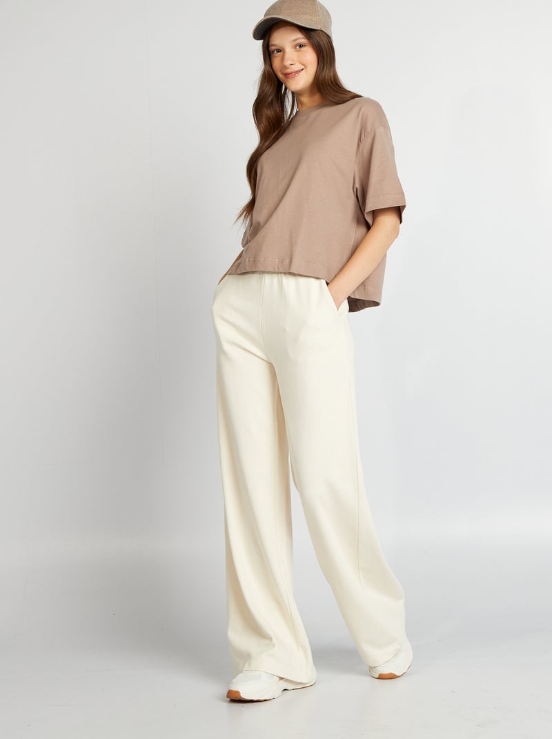 Kiabi Jogging Ados Pantalon Jogging Large Blanc Ado Fille Kiabi