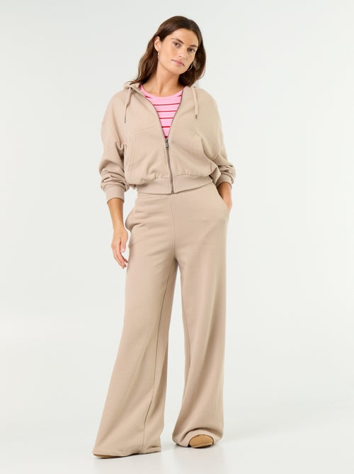 Pantalon jogging large en maille lourde - Kiabi