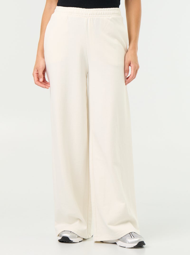 Pantalon jogging large en maille lourde Blanc - Kiabi