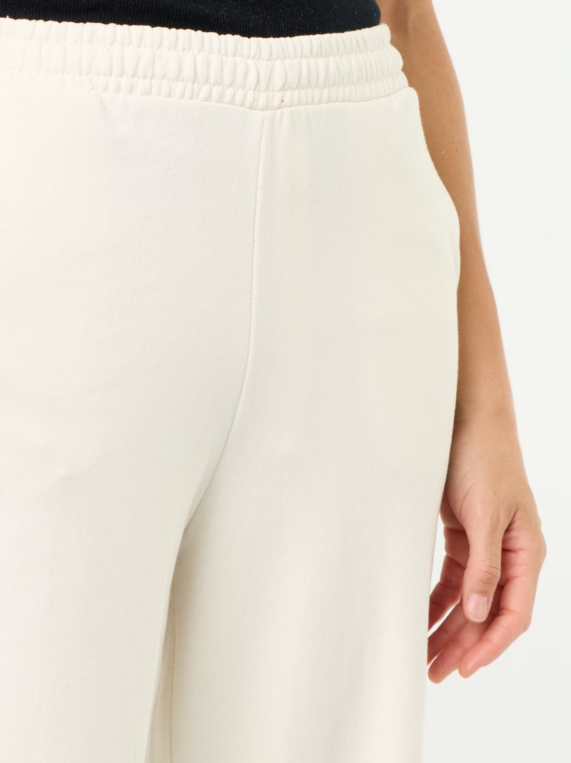 Pantalon jogging large en maille lourde Blanc - Kiabi