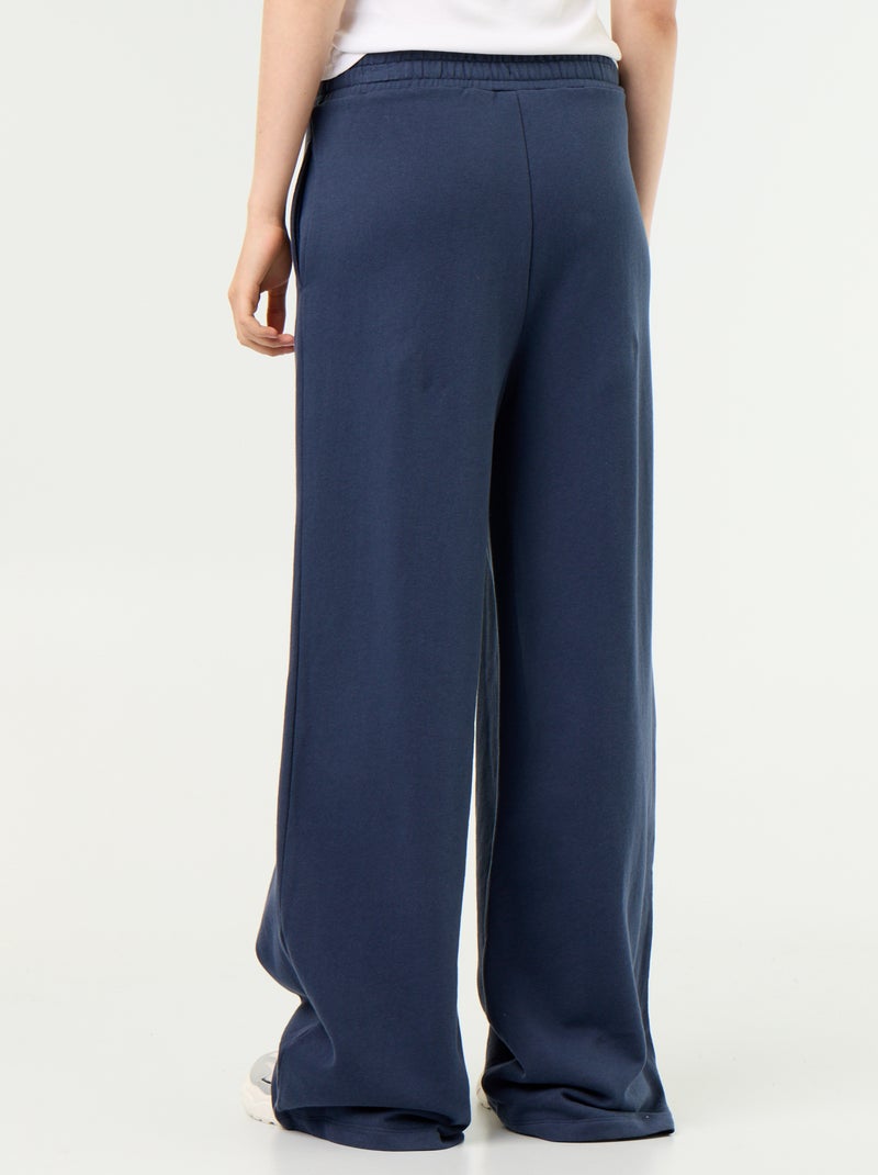 Pantalon jogging large en maille lourde Bleu - Kiabi
