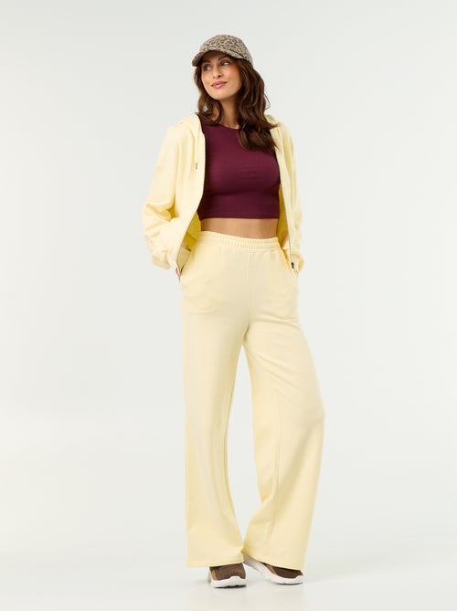 Pantalon jogging large en maille lourde - Kiabi