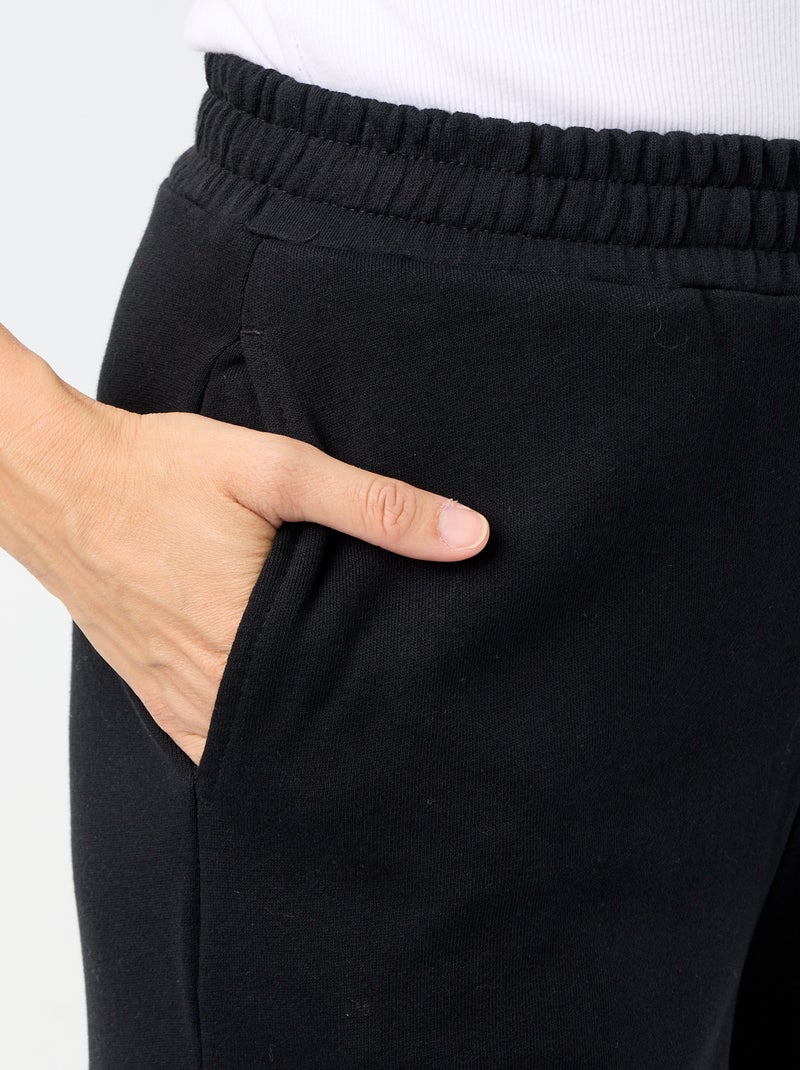 Pantalon jogging large en maille lourde Noir - Kiabi