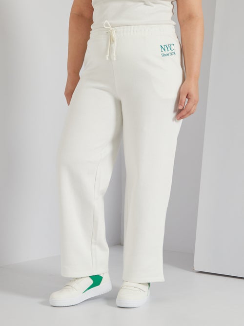 Pantalon jogging large en molleton - Kiabi