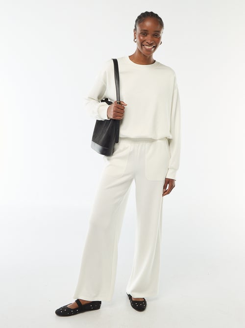 Pantalon jogging large maille douce - Kiabi