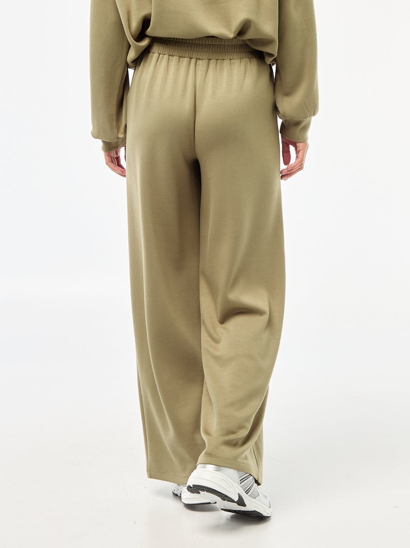 Pantalon jogging large maille douce Vert - Kiabi