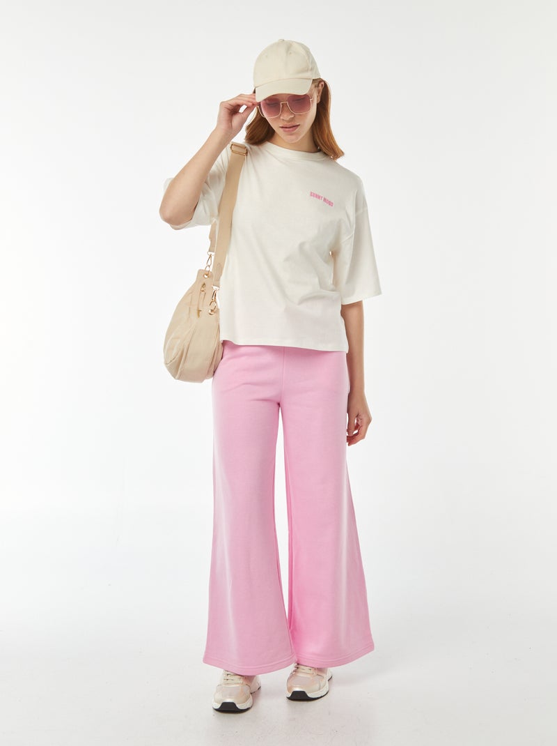 Pantalon jogging large Rose - Kiabi