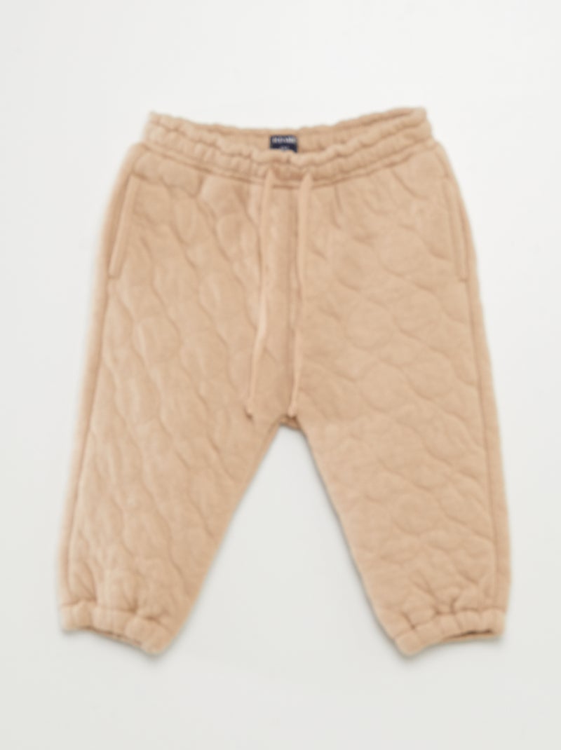 Pantalon jogging matelassé et rembourré Beige - Kiabi