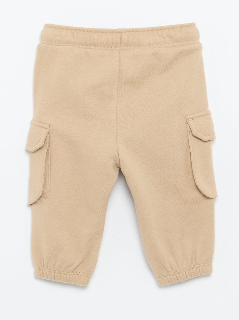 Pantalon jogging multipoches Beige - Kiabi