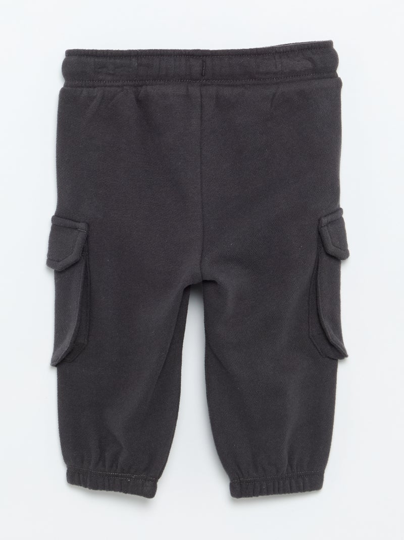 Pantalon jogging multipoches Noir - Kiabi