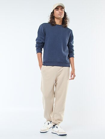 Pantalon jogging uni avec cordons de serrage à la taille