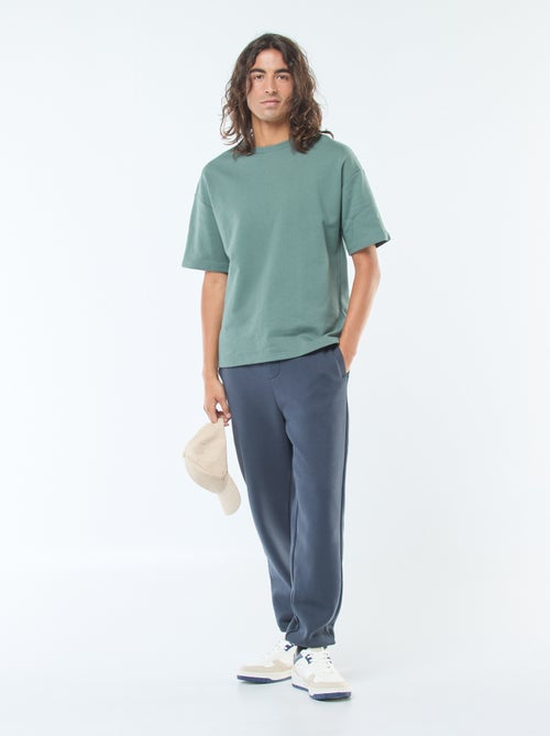 Pantalon jogging uni avec cordons de serrage à la taille - Kiabi