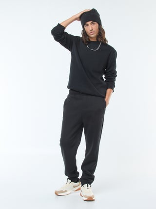 Pantalon jogging uni avec cordons de serrage à la taille