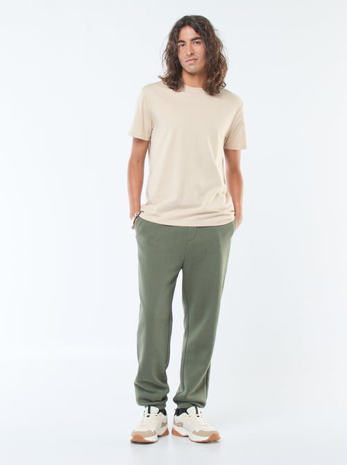 Pantalon jogging uni avec cordons de serrage à la taille - Kiabi