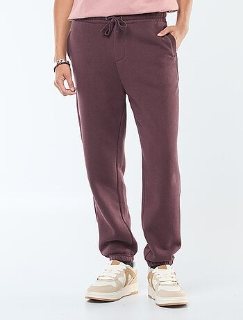 Pantalon jogging uni avec cordons de serrage à la taille