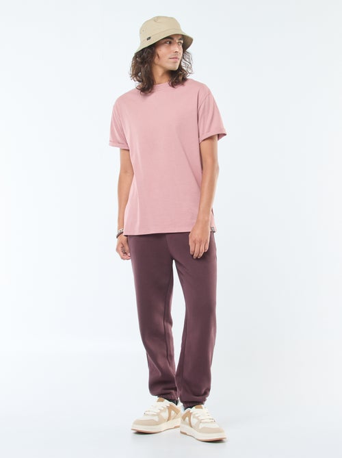 Pantalon jogging uni avec cordons de serrage à la taille - Kiabi