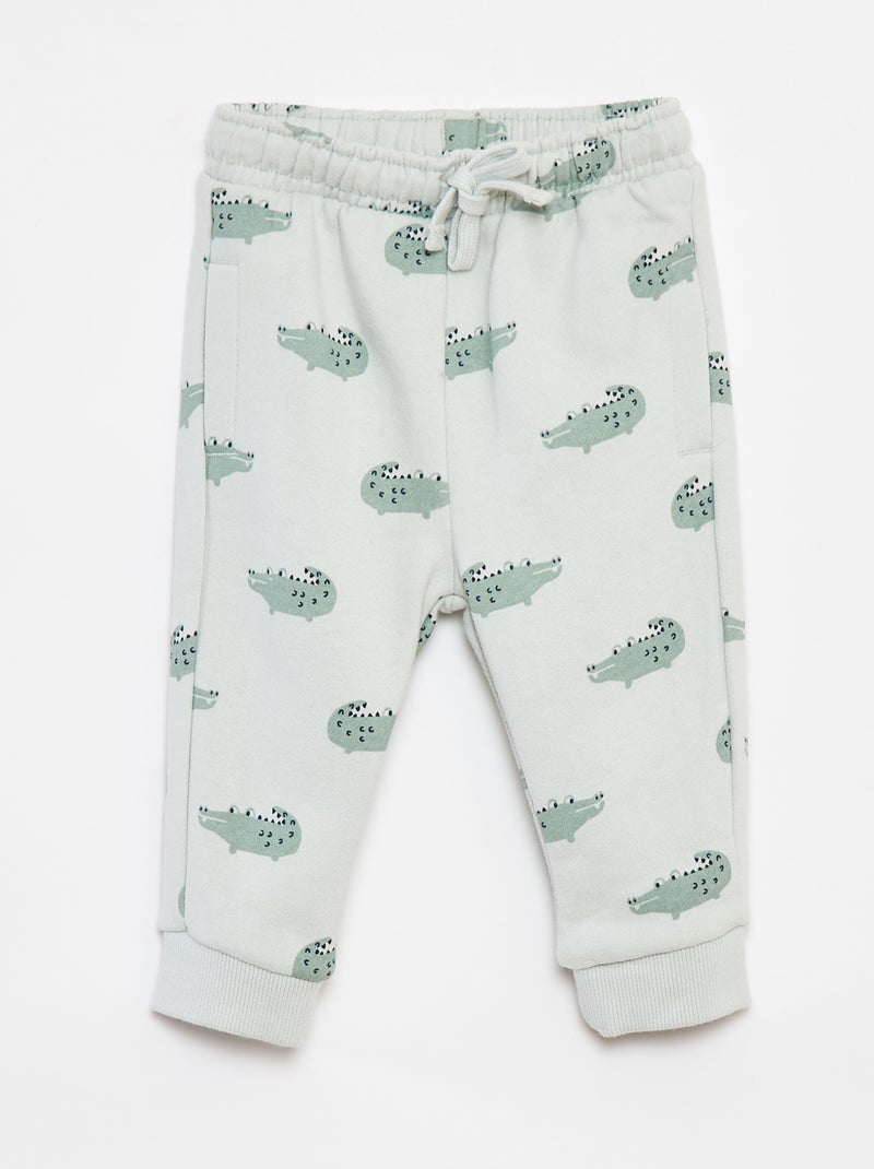 Pantalon jogging uni avec taille élastiquée Vert - Kiabi