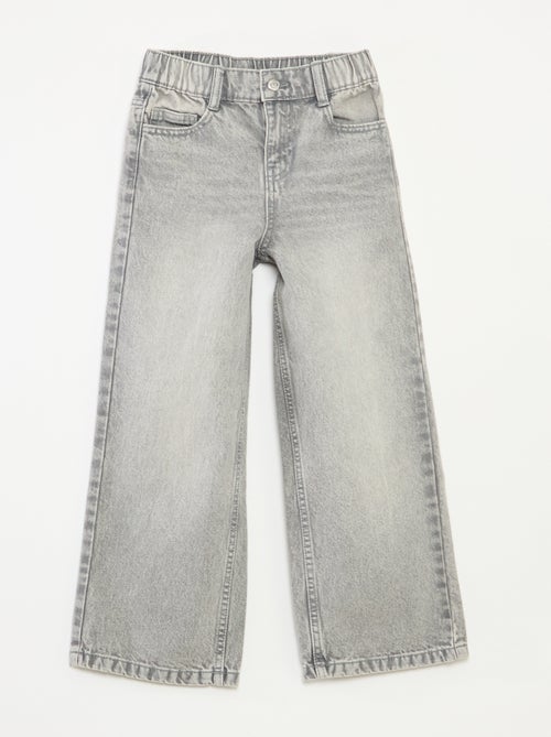Pantalon large à 5 poches en denim - Kiabi