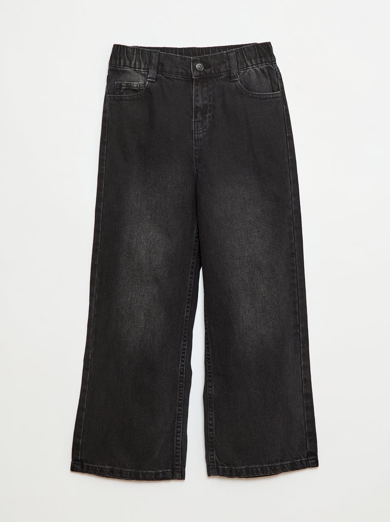 Pantalon large à 5 poches en denim Gris - Kiabi