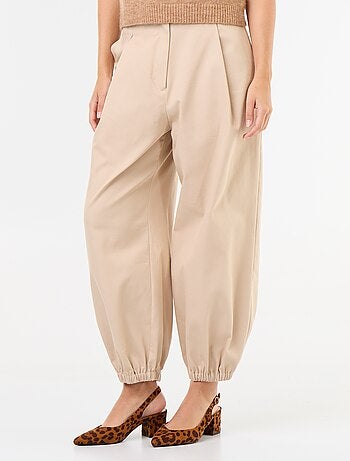 Pantalon large à base élastiquée