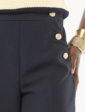 Pantalon large à boutons marinière