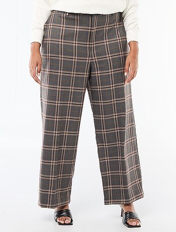 Pantalon large à carreaux