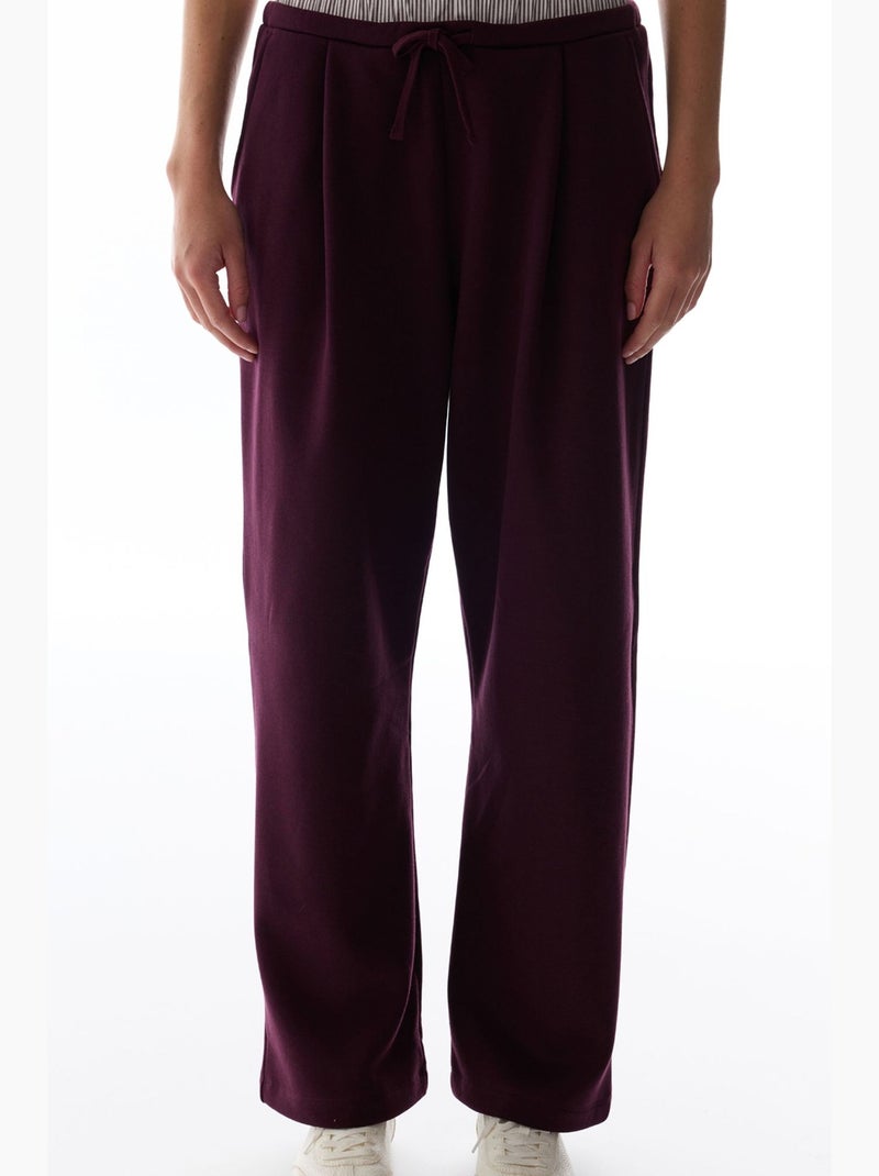 Pantalon large à couches penti Rouge bordeaux - Kiabi