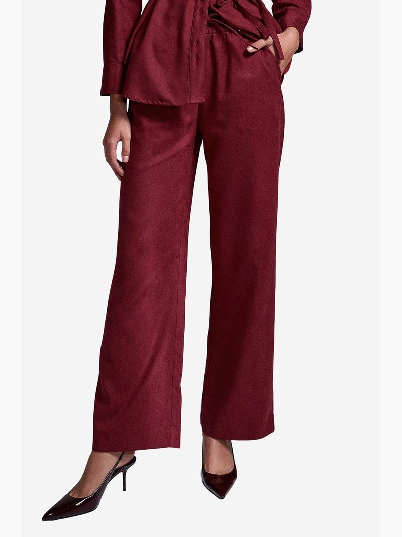 Pantalon large à enfiler dilvin Rouge bordeaux - Kiabi