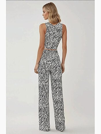 Pantalon large à imprimé zèbre hiccup