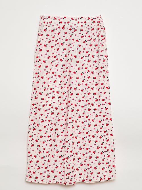 Pantalon large à motif avec taille élastiquée - Kiabi