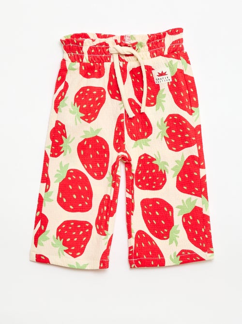 Pantalon large à motif - Kiabi