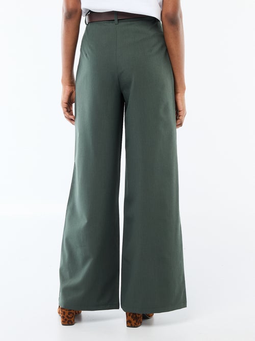 Pantalon large à pinces avec ceinture femme - Kiabi