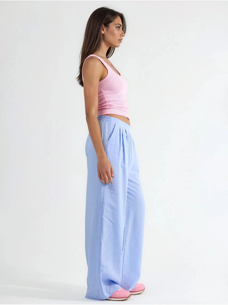 Pantalon large à pinces busem Bleu ciel - Kiabi