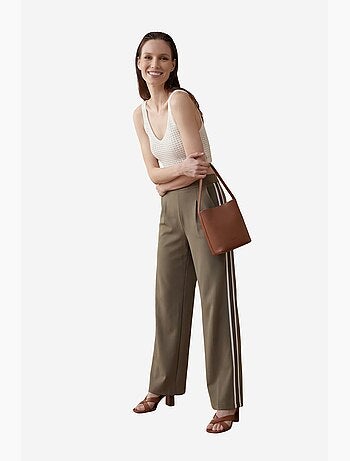 Pantalon large à pinces et taille haute my fashion