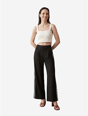 Pantalon large à pinces et taille haute my fashion