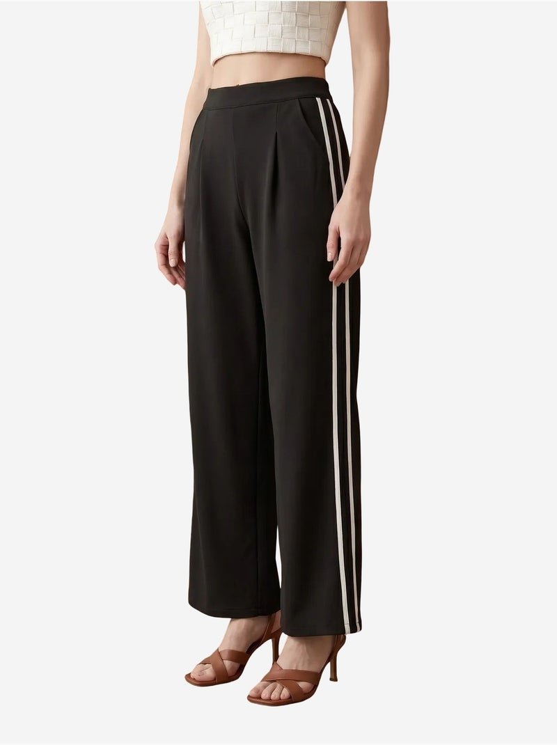 Pantalon large à pinces et taille haute my fashion Noir - Kiabi
