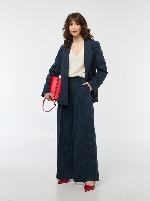 Pantalon large à rayures - Kiabi